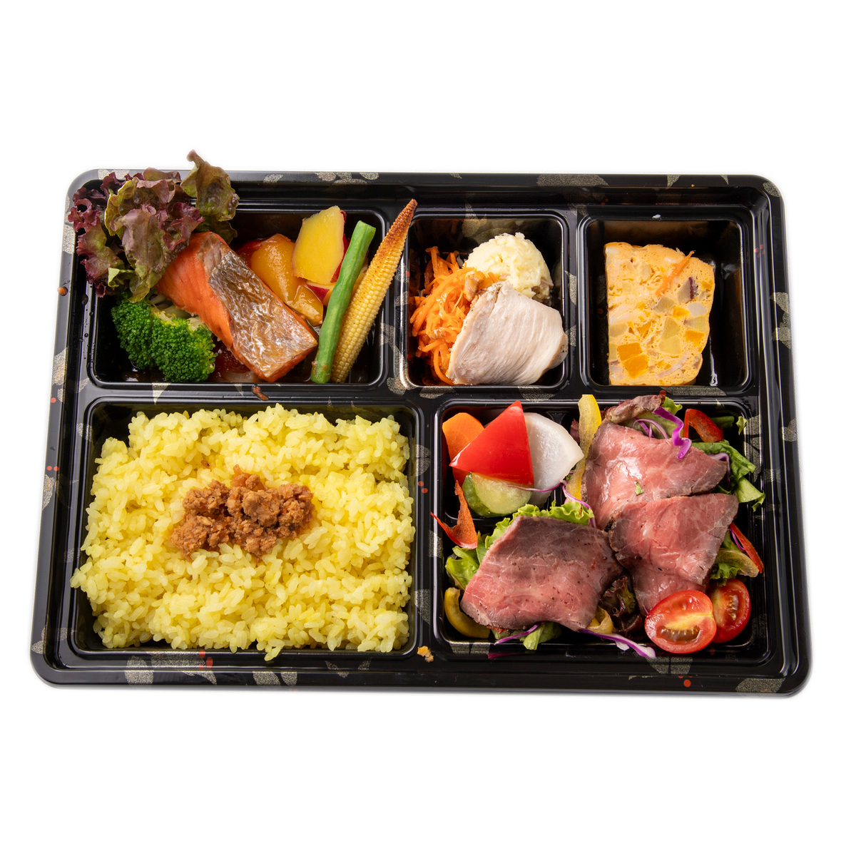 霧降高原牛ローストビーフ&紅鮭のオーブン焼き弁当