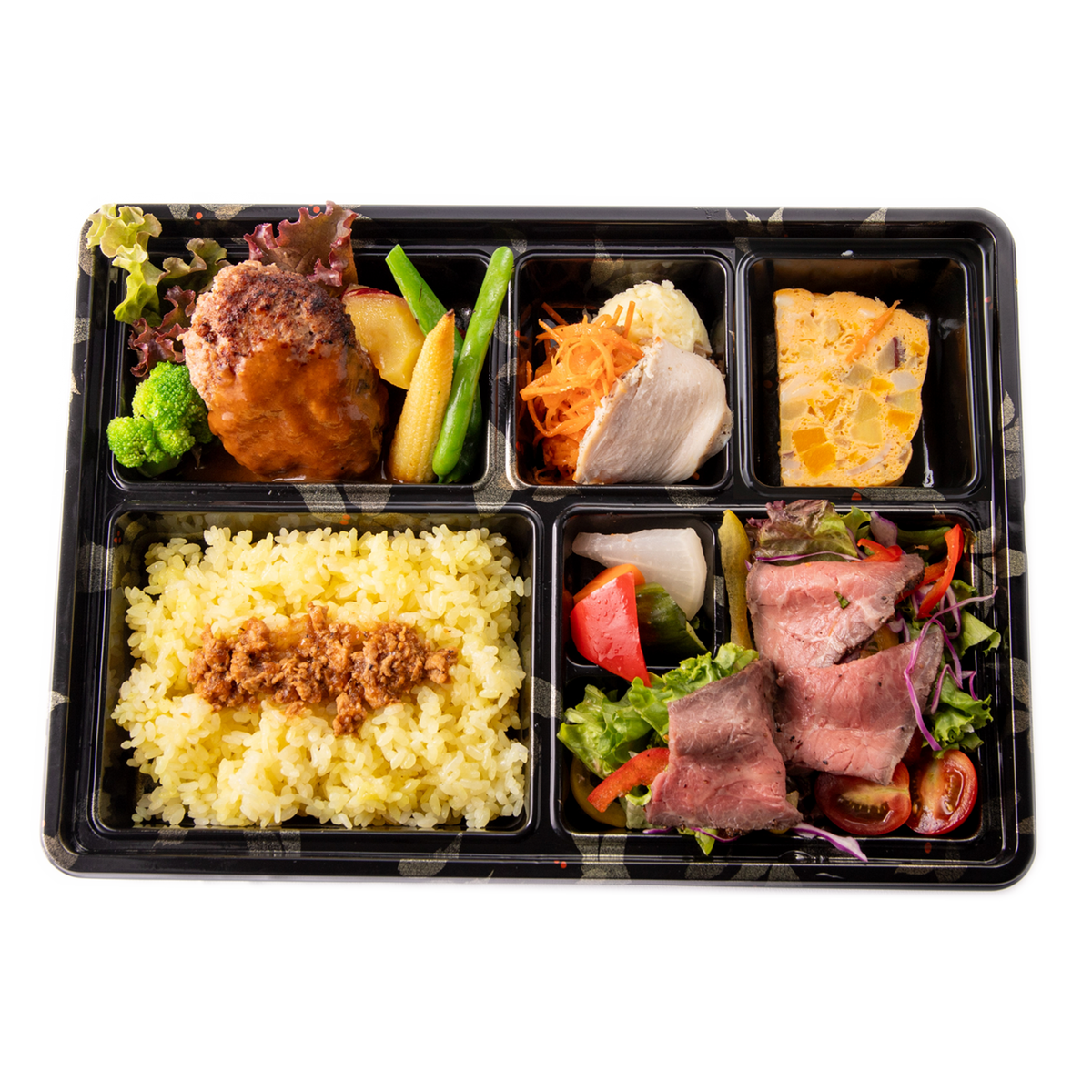霧降高原牛ローストビーフ&和牛入りデミグラスハンバーグ弁当